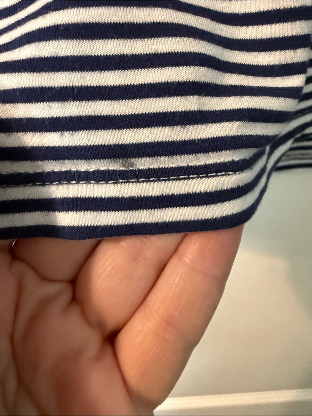 Tommy Bahama Navy and White Striped V-Neck Tee - Picture 4 of 6